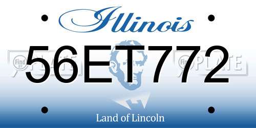 56ET772 Illinois License Plate