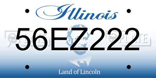 56EZ222 Illinois License Plate