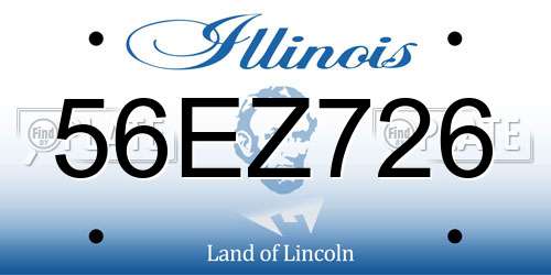 56EZ726 Illinois License Plate