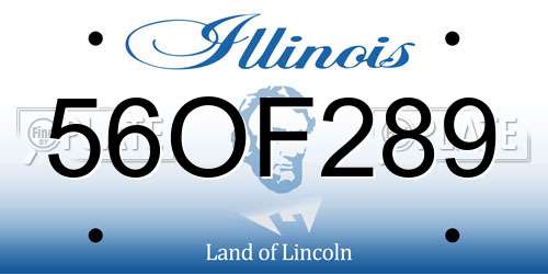 56OF289 Illinois License Plate