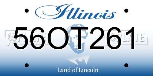 56OT261 Illinois License Plate