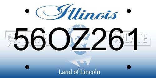 56OZ261 Illinois License Plate