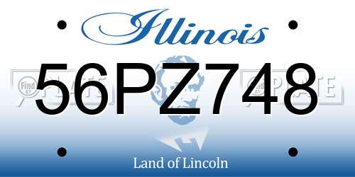 56PZ748 Illinois License Plate
