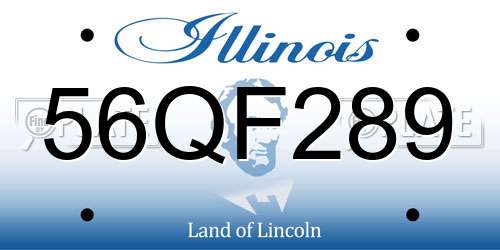 56QF289 Illinois License Plate
