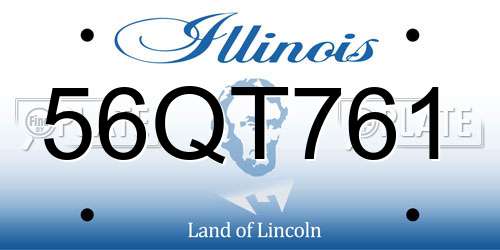 56QT761 Illinois License Plate