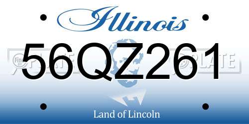 56QZ261 Illinois License Plate
