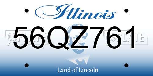 56QZ761 Illinois License Plate