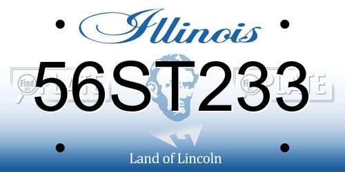 56ST233 Illinois License Plate