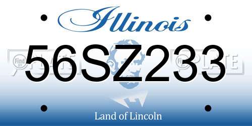 56SZ233 Illinois License Plate