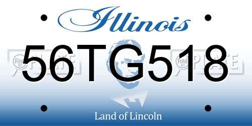 56TG518 Illinois License Plate