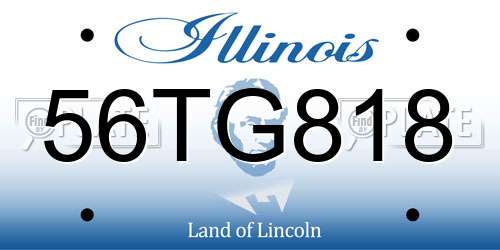 56TG818 Illinois License Plate