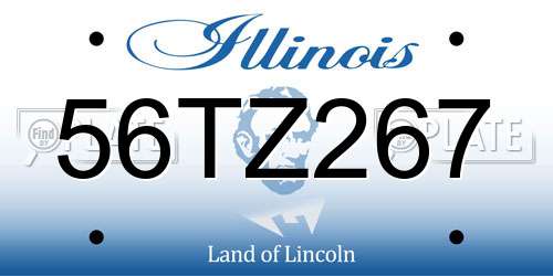 56TZ267 Illinois License Plate