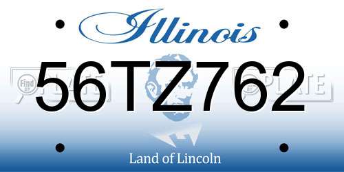 56TZ762 Illinois License Plate