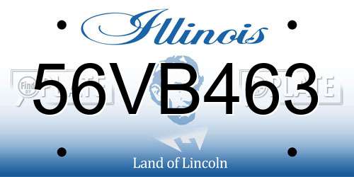 56VB463 Illinois License Plate