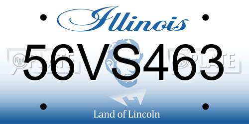 56VS463 Illinois License Plate