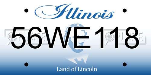 56WE118 Illinois License Plate