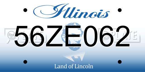 56ZE062 Illinois License Plate