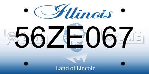 56ZE067 Illinois License Plate