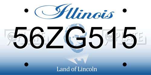 56ZG515 Illinois License Plate