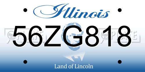 56ZG818 Illinois License Plate