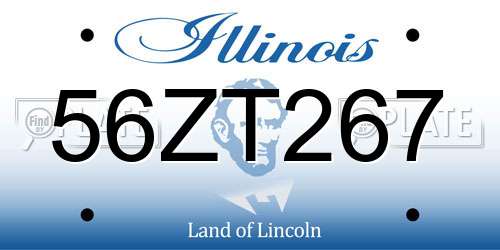 56ZT267 Illinois License Plate