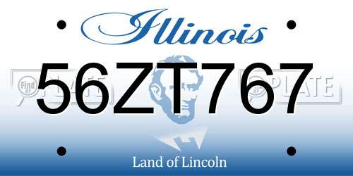 56ZT767 Illinois License Plate