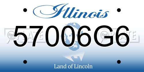 57006G6 Illinois License Plate