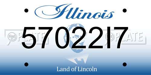 57022I7 Illinois License Plate