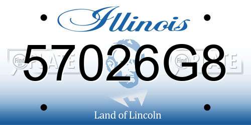 57026G8 Illinois License Plate