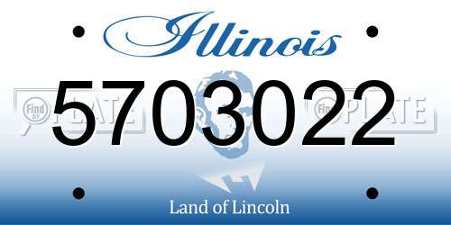 5703022 Illinois License Plate