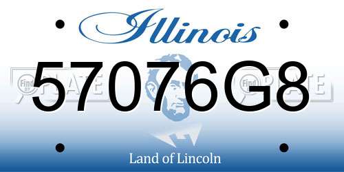 57076G8 Illinois License Plate