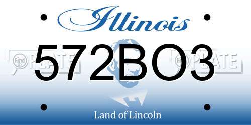 572BO3 Illinois License Plate