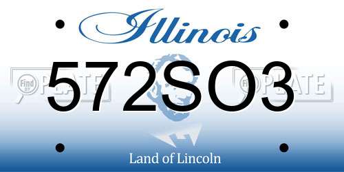 572SO3 Illinois License Plate