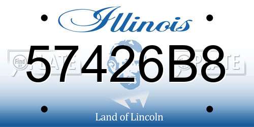 57426B8 Illinois License Plate