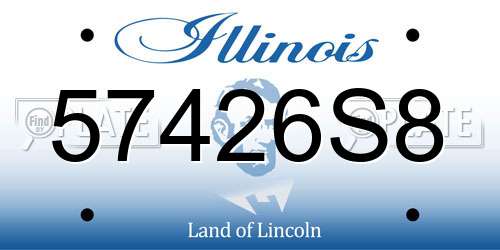 57426S8 Illinois License Plate
