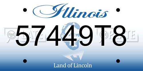 57449T8 Illinois License Plate