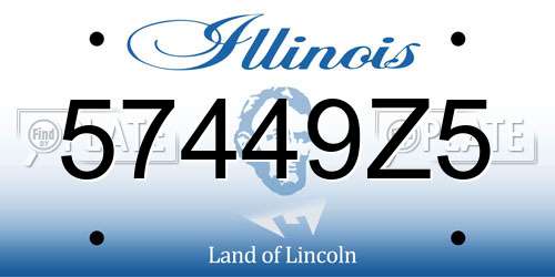 57449Z5 Illinois License Plate