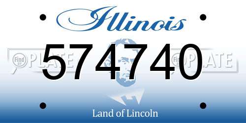 574740 Illinois License Plate