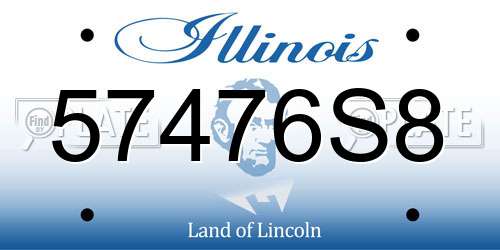 57476S8 Illinois License Plate