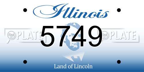 5749 Illinois License Plate