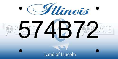 574B72 Illinois License Plate