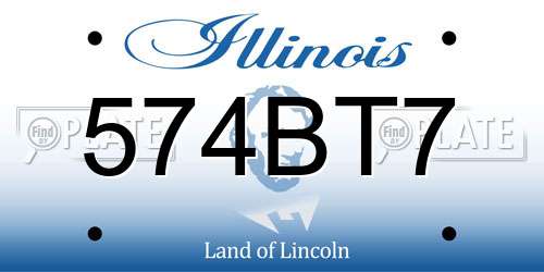 574BT7 Illinois License Plate