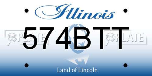 574BTT Illinois License Plate