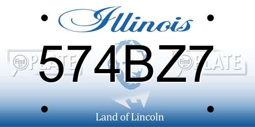 574BZ7 Illinois License Plate