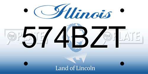 574BZT Illinois License Plate