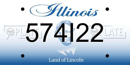 574I22 Illinois License Plate
