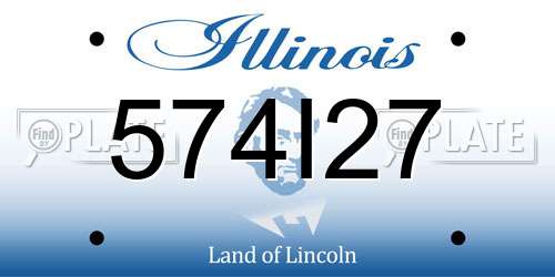 574I27 Illinois License Plate