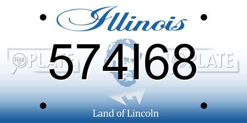 574I68 Illinois License Plate