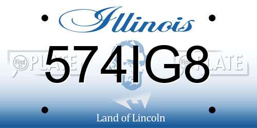 574IG8 Illinois License Plate