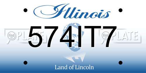 574IT7 Illinois License Plate